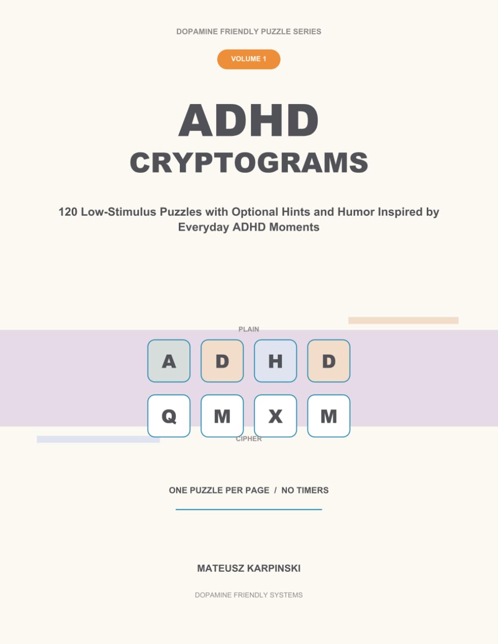 Cover of ADHD Cryptograms, Volume 1