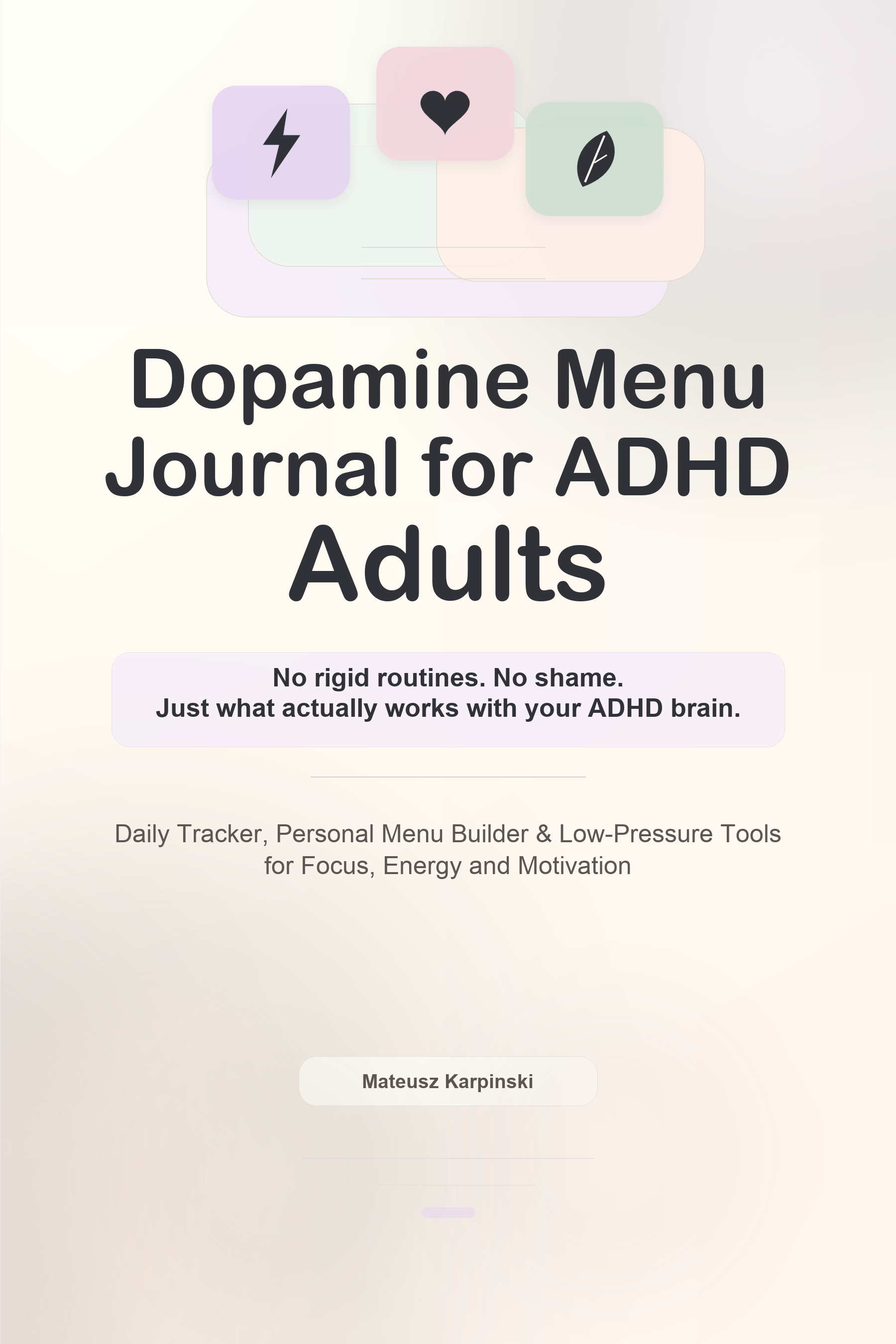 Dopamine Menu Journal for ADHD Adults book cover